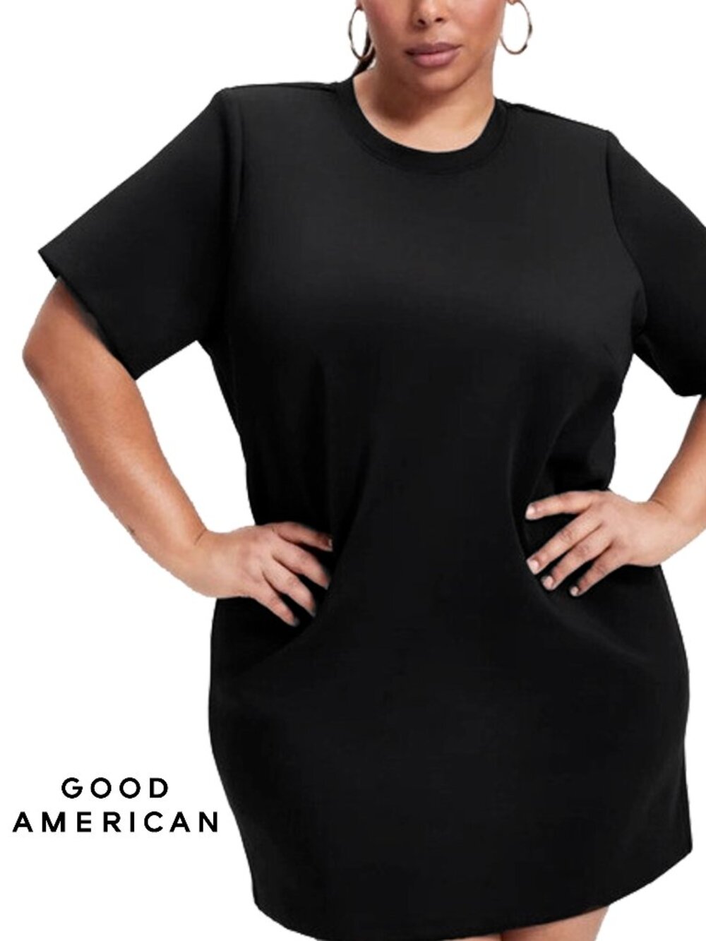 Good American ~ Scuba Tee Dress Black ~ Size 6 (3XL) ~ EUC